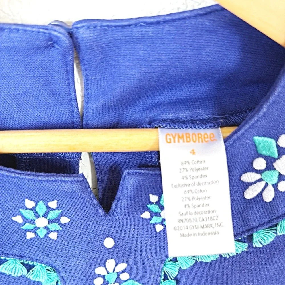 Gymboree • Blue Dress with Floral Accents